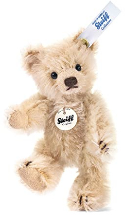 Steiff Kuscheltier Mini Teddybär, Süßes Stofftier mit Kunststoffaugen, Erwachsene, Sammlerstück, Plüschtier 10 cm, Beige, 040009