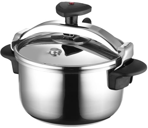 MAGEFESA Star 4.2-Quart Stainless Steel Pressure Cooker, Works on All Stovetops (Induction Compatible), Safety Lock & 8 PSI Cooking