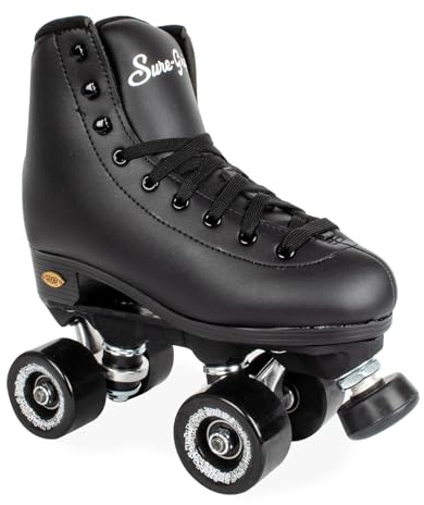 Sure-Grip Fame Indoor Rollerskates (Mens 9 / Womens 10, Black)