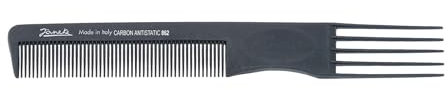 Jäneke Profi-Gabel-Toupierkamm 55862 aus Carbon (antistatisch), Karbonkamm zum Frisieren & Toupieren, Länge 21,5 cm, feine Zahnung