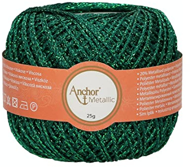 Anchor Artiste Metallic 4716400-00322 - Hilo de efecto metálico, color verde