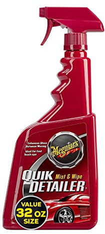 Meguiar's Quik Detailer, Mist & Wipe Car Detailing Spray, Clear Light Contaminants and Boost Shine with a Quick Detailer Spray that Keeps Paint and Wax Looking Like New, 32 oz