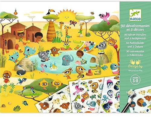 Djeco/Abziehbilder: DD09560 Savanne, Wüste, Nordpol, Bunt