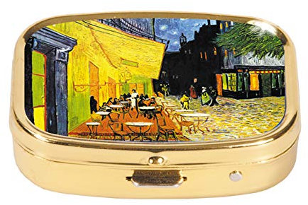 Fridolin 18421 Pillendöschen Van Gogh - Café de Nuit, Metall, 5.1 x 3.6 x 1.8 cm