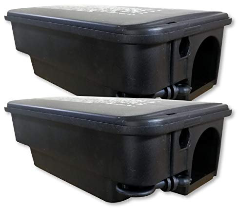 2 wiederverschließbare Plastikboxen mit Schlüssel - Um Rattengift sicher zu halten