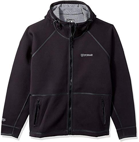 STORMR Men's Typhoon Neoprene Waterproof, Windproof, Warm, Comfortable, Maneuverability, Foul Weather Jacket, Perfect for Fishing, Sailing, Cycling, and Hunting, Black, XX-Large