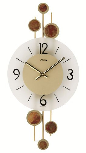 AMS Moderne Wanduhr mit Quartzwerk, batteriebetrieben 9389