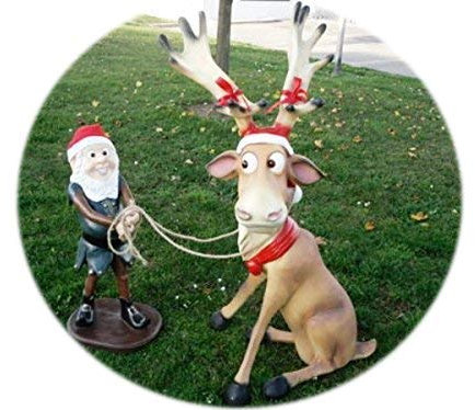 XXL LUSTIGES Rentier~Rudi MIT XL ELFE~ELCH~WEIHNACHTSDEKO~DEKO~ELCH ca.145 cm hoch
