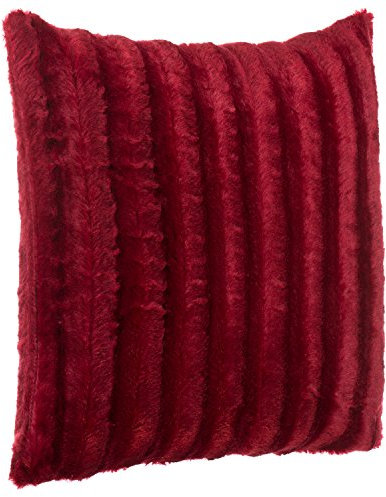 Brandsseller Hochwertiges Exclusives Fellkissen - Fellimitat/Nerzoptik - besonders weich und kuschelig mit Füllung - Größe: 50x50 cm 1 Stück Rot