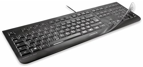 CHERRY WetEx, Flexibe Tastatur-Schutzfolie für CHERRY G84-5200, ISO-Layout, Zuverlässiger Schutz vor Verschmutzung durch Flüssigkeiten, Staub, Fremdkörper