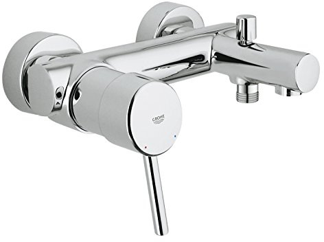 GROHE Concetto Wannenarmatur (Umstellung Wanne/Brause, mit Metallhebel, energiesparend), chrom, 32700001