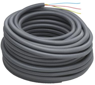 Bobinot de câble | Bobine de fils électrique | Câble électrique | Couronne de câble | Couronne Gaine ICTA Grise PreCâble Diametre 16mm 3X1,5mm ² H07V|U Longueur 25M | Debflex | 410283