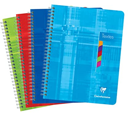 Clairefontaine 8756C - Cahier Texte Spirale 17x22cm 144p GC Détachables