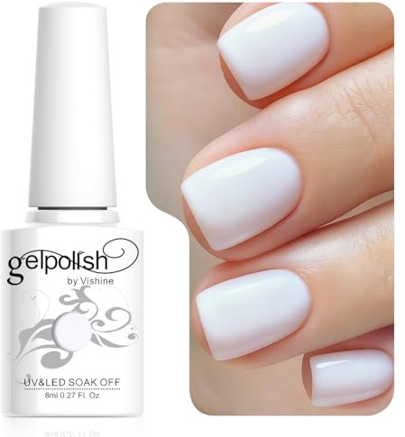 Vishine 8ml Gelpolish UV LED Soak Off Varnish Color Gel Nail Polish Manicure Salon Clear White #1433