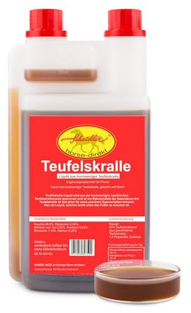 Scheidler horse-direkt Teufelskralle Liquid für Pferde 1000ml – Flüssiger Booster für mehr Bewegungsfreude – 100% Natürliches Ergänzungsfutter – Alternativ zu Teufelskralle Pulver/Pellets