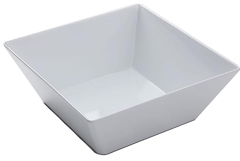 American Metalcraft MELSQ117 Endurance Melamine 12 Square Bowl, 208-Ounce, White