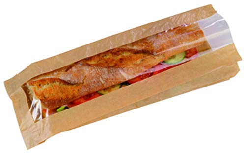 PacknWood - 210SANDB34F KraftPaper Sandwich Bag with Window, 4.75 x 1.57 x 13.4 (Case of 1000)