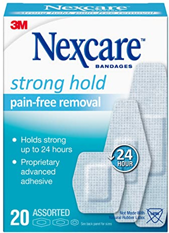 Nexcare Strong Hold Pain Free Removal Bandages, Assorted, 20 count