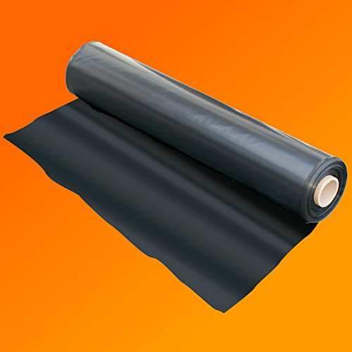 GardenersDream 2M X 10M Heavy Duty Black Plastic Sheeting - 500G Thick Plastic for DIY, Yard, Construction, Builders Work - Waterproof Outdoor Sheet - Polythene Sheeting for Garden