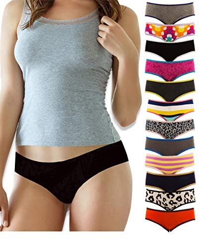 Sexy Basics Women's Hipster Underwear | Cotton Spandex Stretch Flexible Fit Ultra Soft Panties | Multi Packs