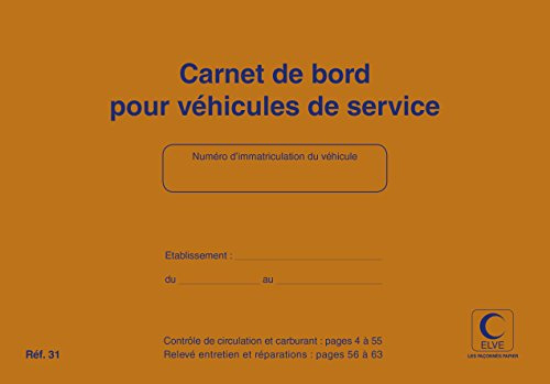 ELVE Lot de 3 Carnets de Bord pour Véhicules de Service 64 Pages 150 x 215 mm Orange