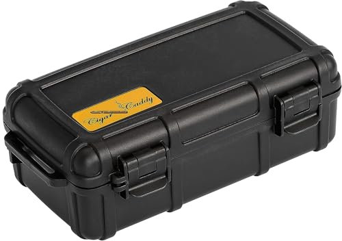 Cigar Caddy 3240 10 Cigar Waterproof Travel Humidor, Black Matte