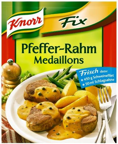 Knorr Fix für Pfeffer Rahm-Medaillions, 24er Pack (24 x 38 g Beutel)