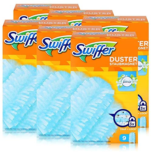 Swiffer Staubmagnet Nachfüllpackung (9 Tücher) Mit Febreze Duft, Ideal Gegen Staub, Tierhaare & Allergene