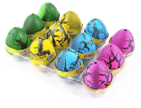 XICHEN® Lot de 12 œufs de dinosaure magiques en pleine croissance pour enfant (rouge, jaune, bleu, vert)