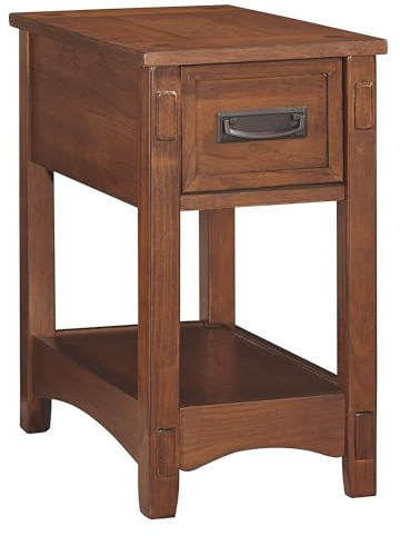 Signature Design by Ashley Breegin New Traditional Wooden Chair Side End Table with 1 Drawer and 1 Fixed Shelf, Brown
