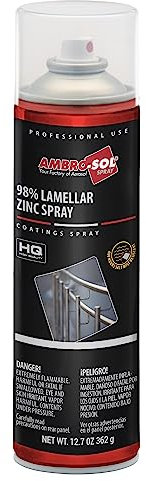 AMBRO-SOL, Galvanizado, Zinc 98% Lamelar, Color Gris Semi Claro - Aluminio, Spray 500ml