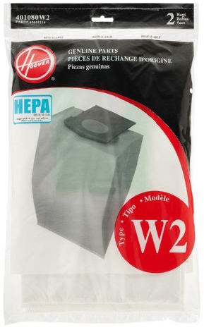Hoover Type W2 HEPA Media Bags for WindTunnel 2 Vacuum Cleaners, 401080W2, 2 Pack
