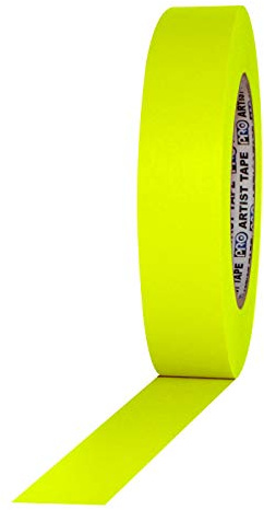 ProTapes 840178006448 Artiste Papier imprimable Planche arrière plat/console Ruban adhésif, 60 Yd. Longueur x Largeur : 2,5 cm, jaune fluo