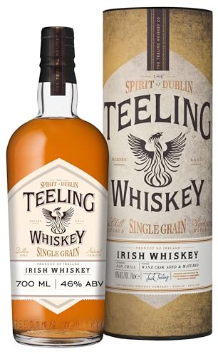 Teeling Single Grain Irish Whiskey with Gift Box, 46% ABV, 70cl / 700ml, Matured in Ex-Cabernet Sauvignon Wine Barrels