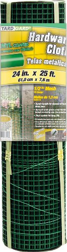 YARDGARD 1/2 Inch Mesh Welded Wire Fence, Hardware Cloth, 19 Gauge Galvanized Steel for Garden Protection, Cage Fencing, Chicken and Rabbit Barriers, and Crafts, 24 Inches x 25 Feet