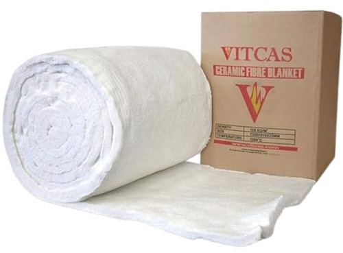 VITCAS 1260°C /25mm per Meter Ceramic Fibre Blanket - Kiln Furnace Forge - Premium Quality – No Chemicals – Heat Resistant - Excellent Insulation - Quick to Repair - Sound Damping Properties