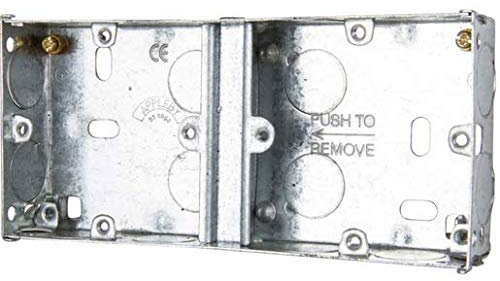 Dual 1 Gang 25mm Metal Pattress Electrical Wall Back Box