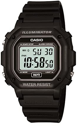 Casio F108WH Series | Men's Digital Watch | Illuminator | Water Resistant | LED Light | Daily Alarm | 1/100 SEC Stopwatch | 3 Hands (HR, Min, SEC) | Date/Day Display | Daily Alarm | 7 Year Battery,