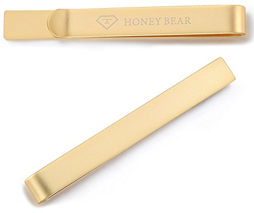 HONEY BEAR Pince à cravate en acier pour homme Taille normale 5,4 cm