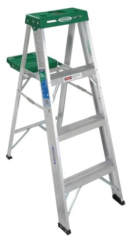 Werner 354 stepladders, 4 feet, Green,red