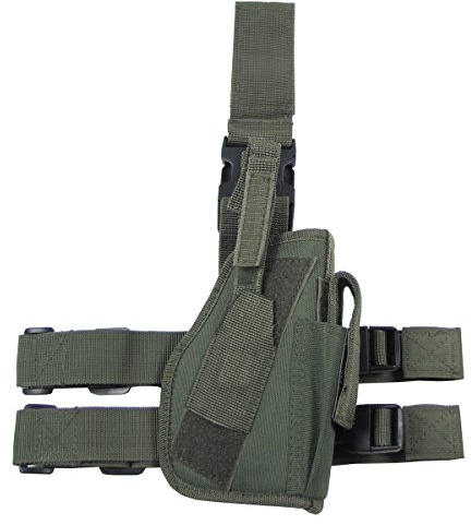 MFH Pistolenbeinholster 30725A Bein- und Gürtelbefestigung Rechts (Oliv)