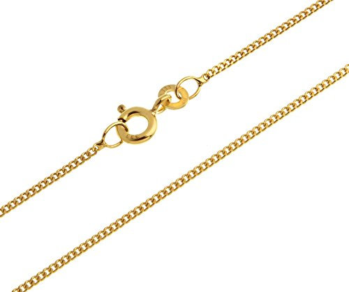 SILBERKETTEN STORE DEIN SCHMUCK ONLINE SHOP Panzerkette Gold 333 Damen 40cm I filigrane Goldkette Damen hochglanz 1,2mm Stärke I Halskette Echtgold für Frauen mit Federring Verschluss