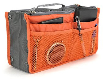 NOVAGO Organiseur Pochette Sac de Rangement intérieur pour Sac à Main ou Sac de Voyage (divers Coloris Disponibles) (Orange)