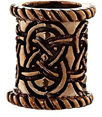 NKlaus skägghårprydnad CELTIC MAGIC brons lockig pärla 6376