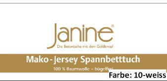 Janine Spannbettlaken Jersey 5007, Gr. 200x200 cm, Fb. 10 weiß, Mako-Feinjersey