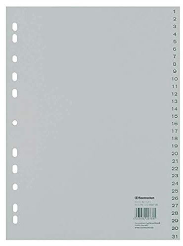 Soennecken Register 1525 DIN A4 1-31 volle Höhe PP grau