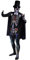 DAY OF THE DEAD COSTUME SUGAR SKULL SKELETON SKIN SUIT HALLOWEEN FANCY DRESS COSTUME FOR MEN - EXTRA TALL DELUXE BLACK FELT STOVEPIPE TOPHAT + WHITE SATIN BOWTIE + BLACK CAPE BY ILOVEFANCYDRESS® DIA DE LOS MUERTOS MEXICAN SPANISH SENOR (LARGE/XLARGE)