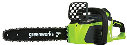 Greenworks Cordless Chainsaw GD40CS40 (Li-Ion 40 V 11 m/s Chain Speed 40 cm Sword Length 180 ml Oil Tank Volume Powerful Brushless Motor Without Battery and Charger)