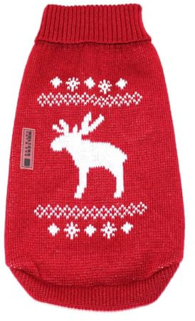 Wolters | Strickpullover mit Elch - rot/weiß | Rückenlänge 25 cm