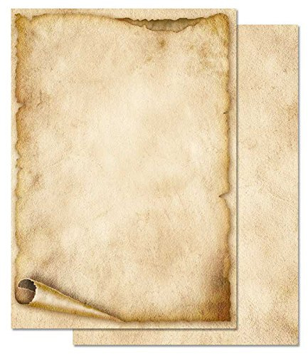DIN A5 motivpapper brevpapper gammal pappersrulle (båda sidor) 100 ark, 90 g/m²